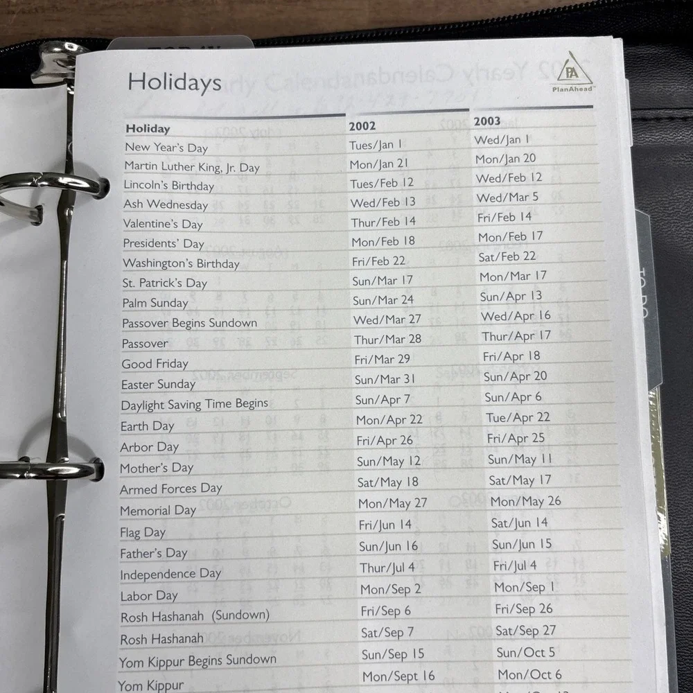Plan Ahead Faux Leather Zipper 3 Ring Day Planner 10.25